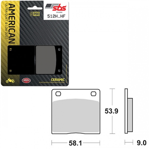 SBS HIGH POWER & NOISE REDUCTION CERAMIC FRONT BRAKE PAD (6490512108)