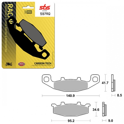 SBS ROAD RACING & TRACKDAYS CARBON TECH REAR BRAKE PAD (6210597108)