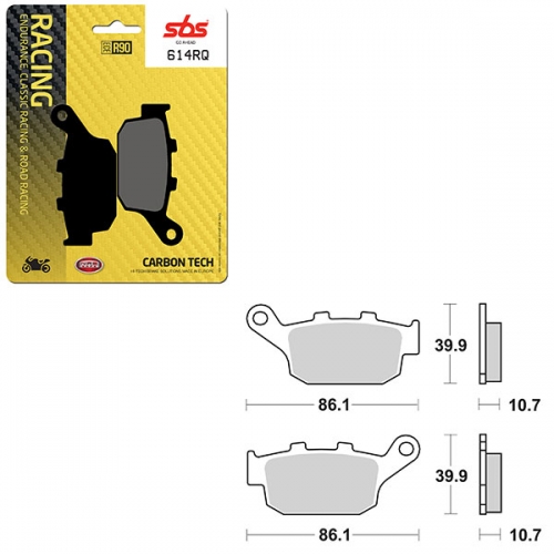 SBS ROAD RACING & TRACKDAYS CARBON TECH REAR BRAKE PAD (6210614108)