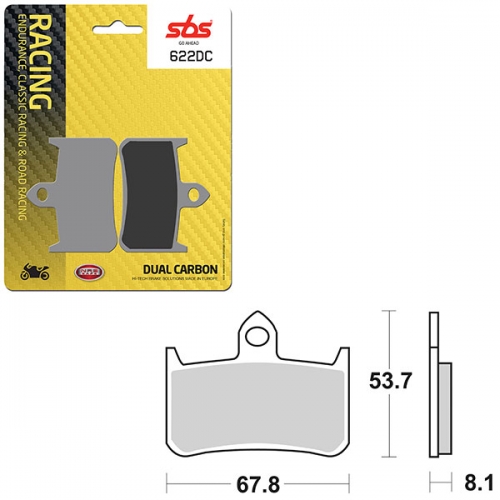 SBS DUAL CARBON FRONT FOR RACE USE ONLY BRAKE PAD (6290622108)