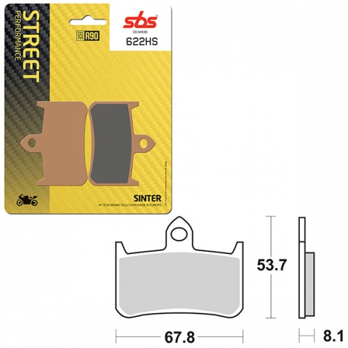 SBS PERFORMANCE HS SINTER FRONT BRAKE PAD (6250622108)