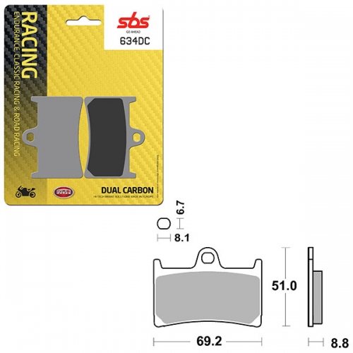 SBS DUAL CARBON FRONT FOR RACE USE ONLY BRAKE PAD (6290634108)