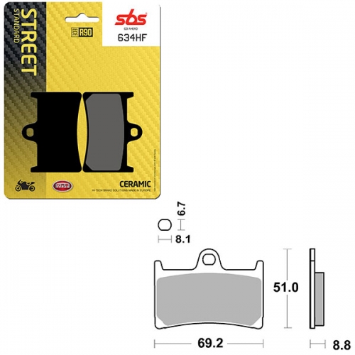 SBS ATV/UTV CERAMIC BRAKE PAD (6190634108)