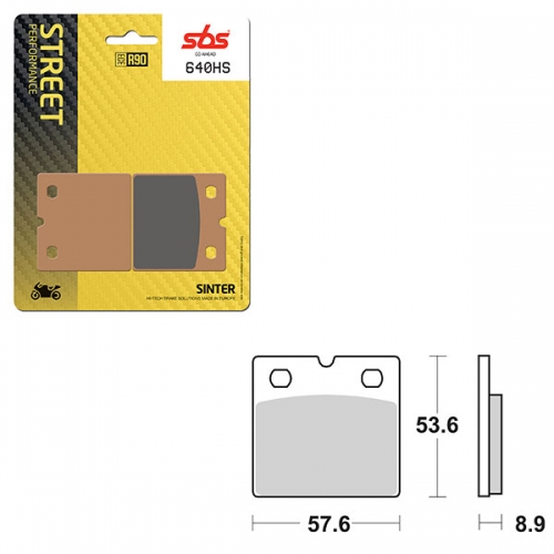 SBS PERFORMANCE HS SINTER FRONT BRAKE PAD (6250640108)