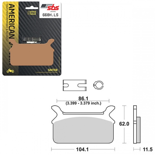 SBS HIGH PERFORMANCE & NO DUST SINTER REAR BRAKE PAD (6560668108)