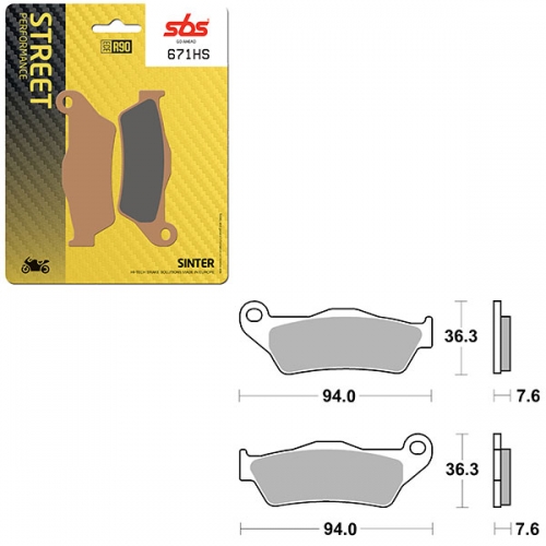 SBS PERFORMANCE HS SINTER FRONT BRAKE PAD (6250671108)