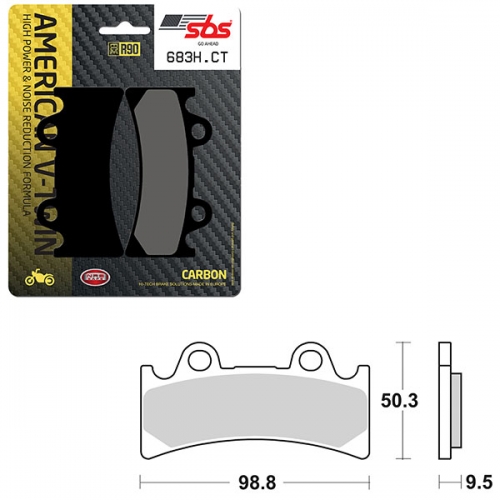 SBS HIGH POWER & NOISE REDUCTION CARBON FRONT BRAKE PAD (6510683108)