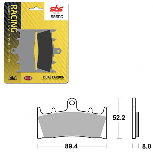 SBS DUAL CARBON FRONT FOR RACE USE ONLY BRAKE PAD (6290686108)