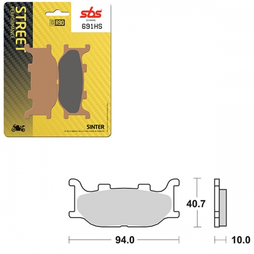 SBS PERFORMANCE HS SINTER FRONT BRAKE PAD (6250691108)