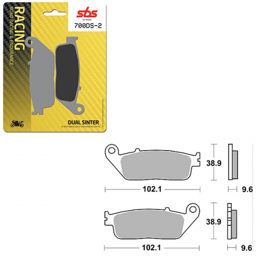 SBS DS-2 DUAL SINTER DYNAMIC RACING CONCEPT REAR BRAKE PAD (6410700108)