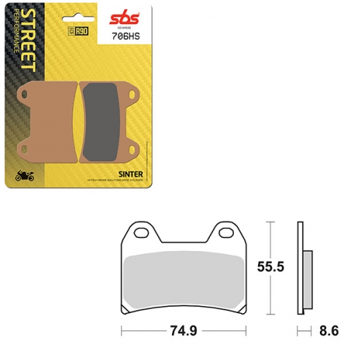 SBS PERFORMANCE HS SINTER FRONT BRAKE PAD (6250706108)