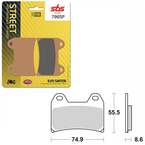 SBS SP EVO SINTER FRONT BRAKE PAD (6390706108)