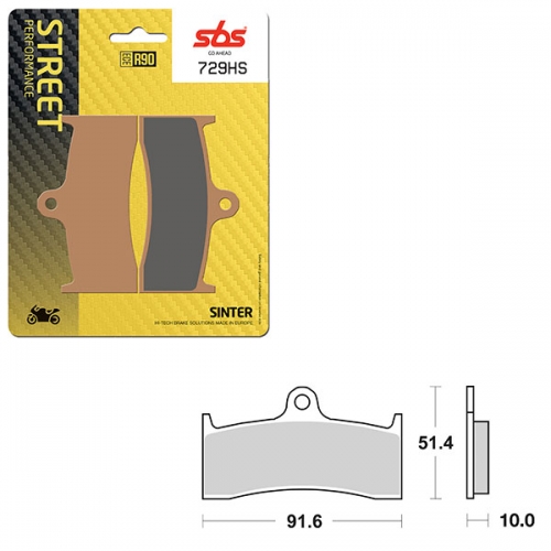 SBS PERFORMANCE HS SINTER FRONT BRAKE PAD (6250729108)