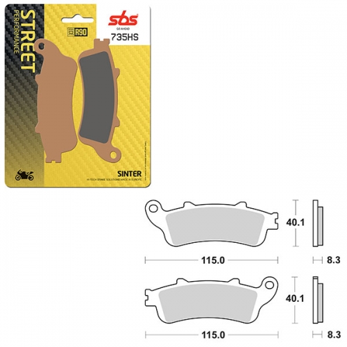 SBS PERFORMANCE HS SINTER FRONT BRAKE PAD (6250735108)