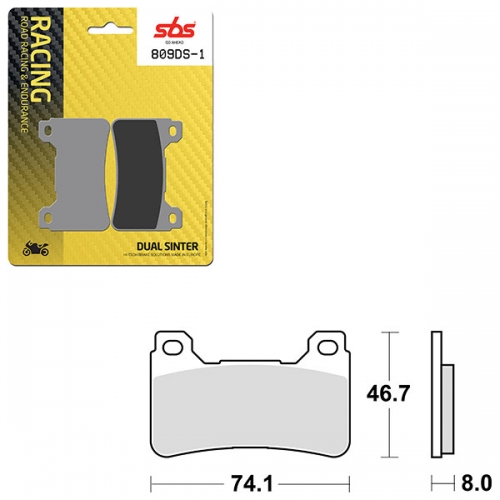 SBS DS-1 DUAL SINTER DYNAMIC RACING CONCEPT FRONT BRAKE PAD (6370809108)