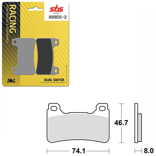 SBS DS-2 DUAL SINTER DYNAMIC RACING CONCEPT REAR BRAKE PAD (6410809108)