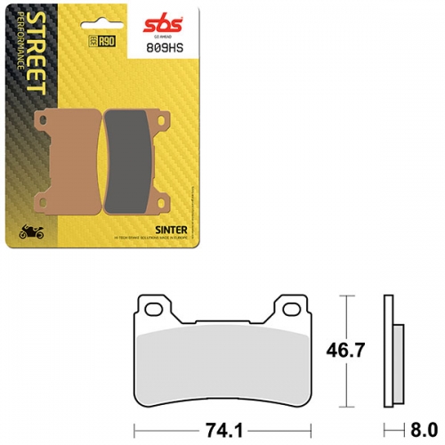 SBS PERFORMANCE HS SINTER FRONT BRAKE PAD (6250809108)