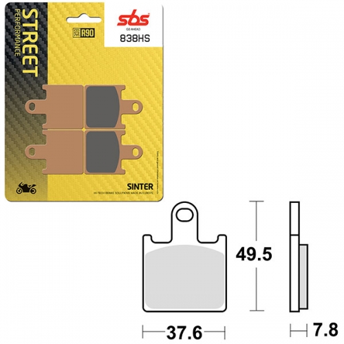 SBS PERFORMANCE HS SINTER FRONT BRAKE PAD (6250838108)