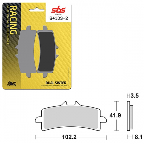 SBS DS-2 DUAL SINTER DYNAMIC RACING CONCEPT REAR BRAKE PAD (6410841108)