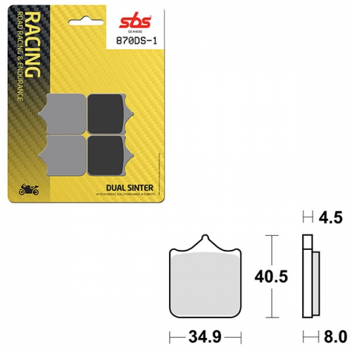 SBS DS-1 DUAL SINTER DYNAMIC RACING CONCEPT FRONT BRAKE PAD (6370870108)