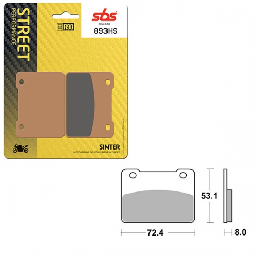 SBS PERFORMANCE HS SINTER FRONT BRAKE PAD (6250893108)