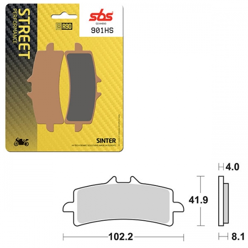 SBS PERFORMANCE HS SINTER FRONT BRAKE PAD (6250901108)