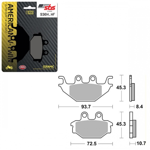 SBS HIGH POWER & NOISE REDUCTION CERAMIC FRONT BRAKE PAD (6490930108)