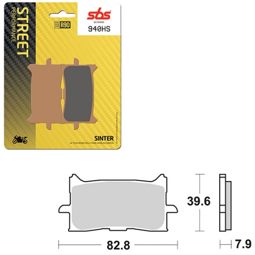 SBS PERFORMANCE HS SINTER FRONT BRAKE PAD (6250940108)