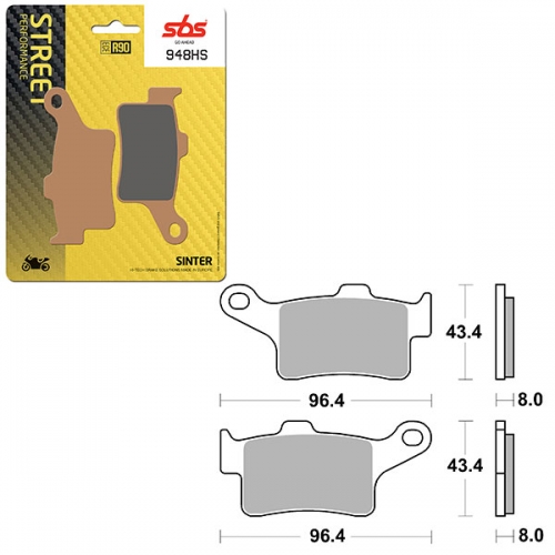 SBS PERFORMANCE HS SINTER FRONT BRAKE PAD (6250948108)