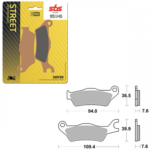 SBS PERFORMANCE HS SINTER FRONT BRAKE PAD (6250951108)